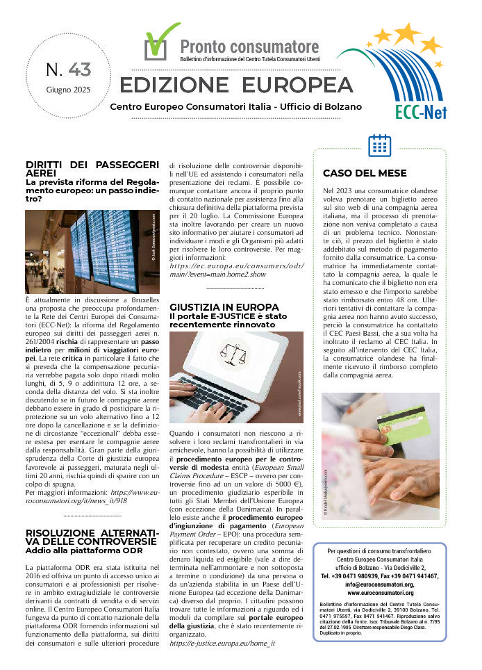 Prontoconsumatore Edizione Europea Giugno 2025